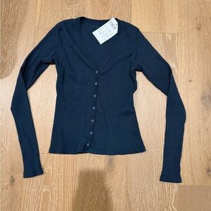Brandy Melville Dark Blue Button Down Shirt